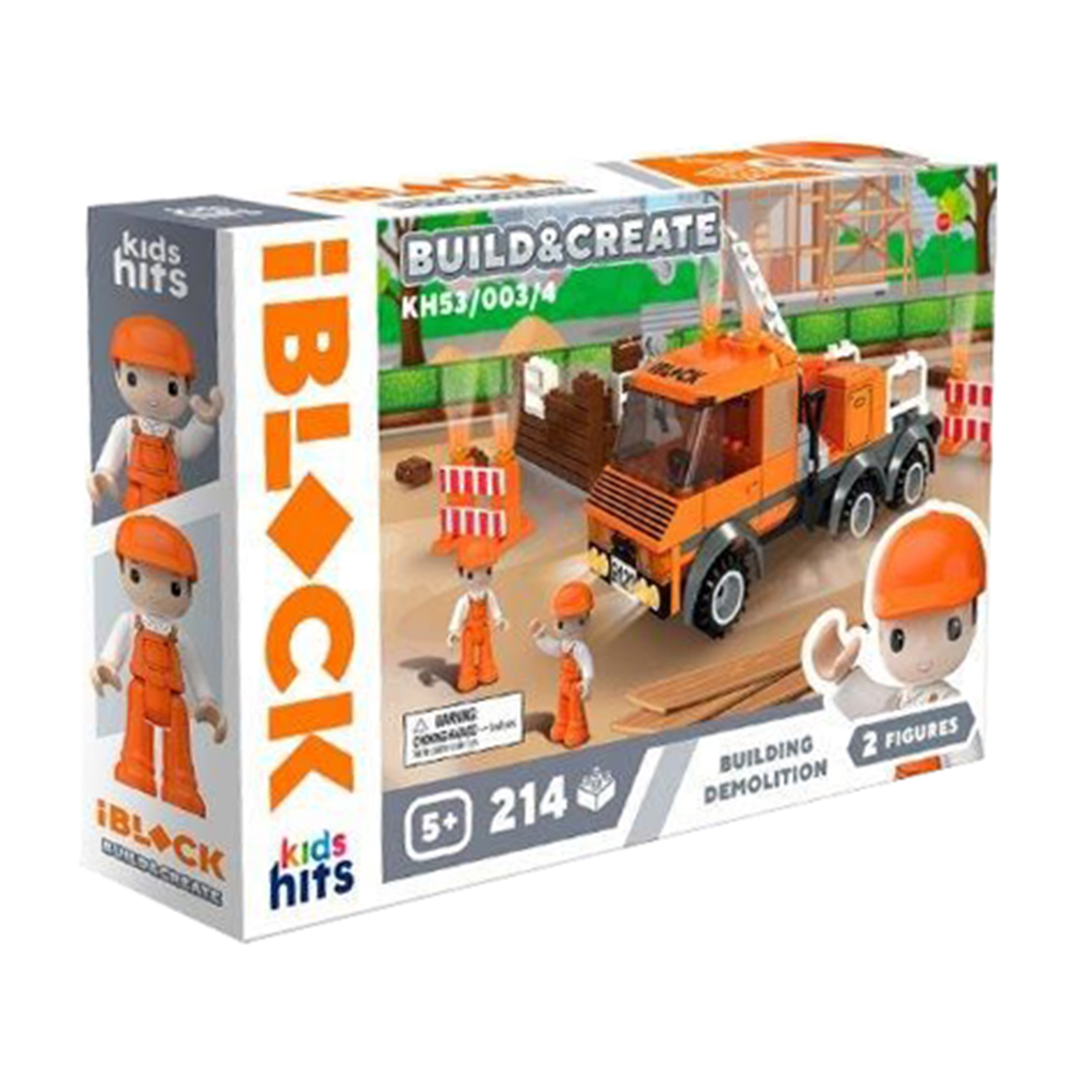 Дитячий конструктор iBlock Junior Build &amp; Create Демонтаж будівлі, 214 елементів, від 5 років, 32*5*21.5 см (KH53/003/4)