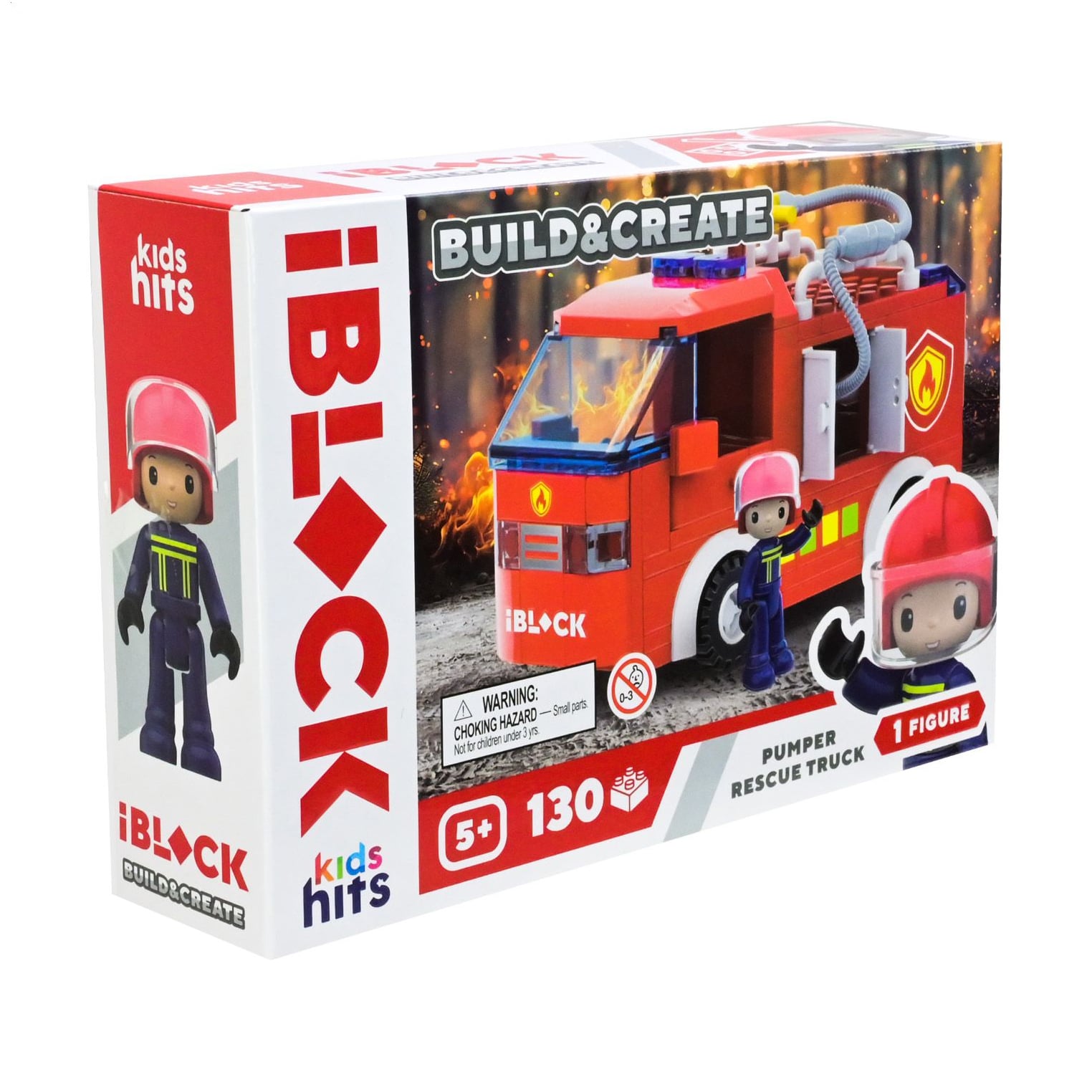 Дитячий конструктор iBlock Junior Build &amp; Create Pumper Rescue Truck, 130 елементів, 1 фігурка, від 5 років, 24*16*6 см (KH43/001/3)